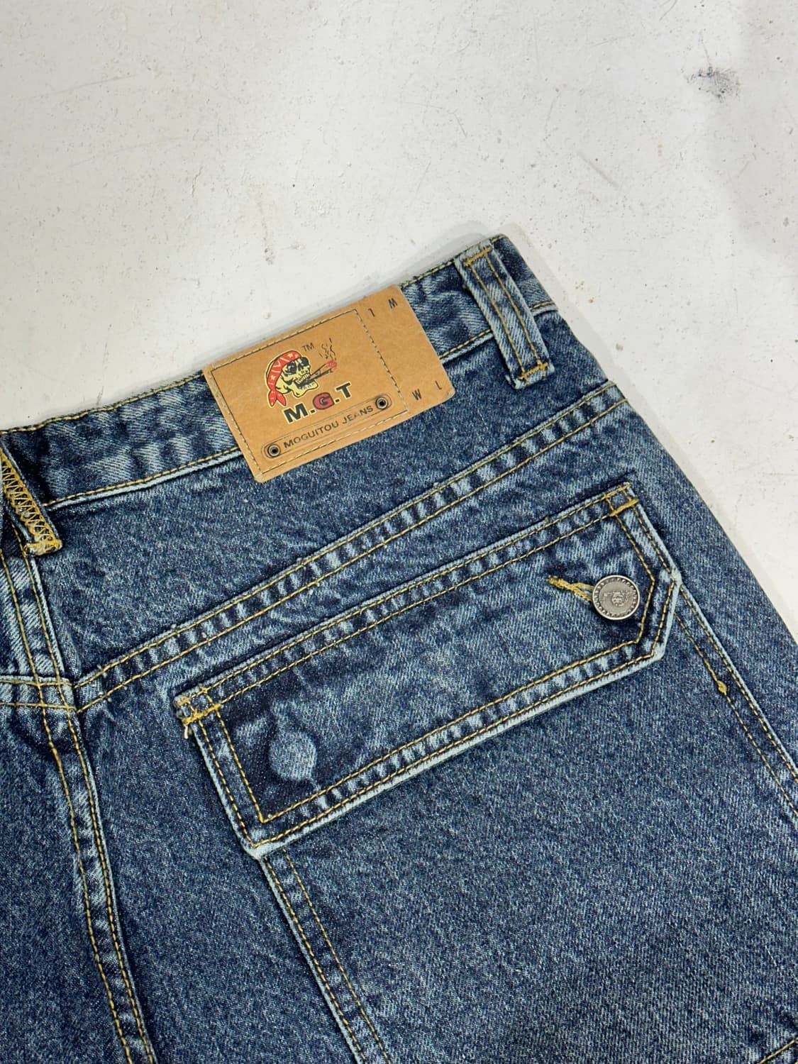 빈티지 90s MGT 더블니 와이드 힙합 데님 팬츠 올드스쿨 청바지  상품이미지6