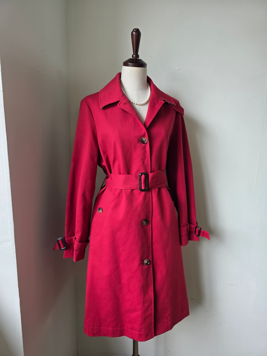 Aquascutum 아쿠아스큐텀 레드 트렌치코트 상품이미지2