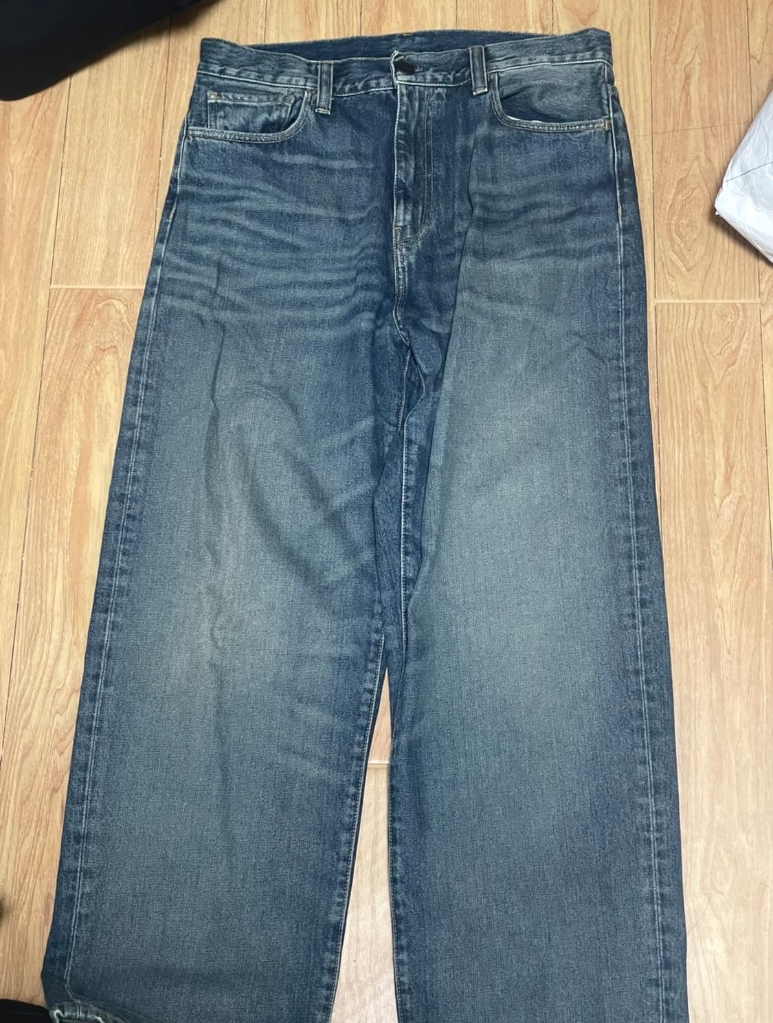 칼하트 wip 랜든 팬츠 스미스 블루 원 유즈드 워시 상품이미지3