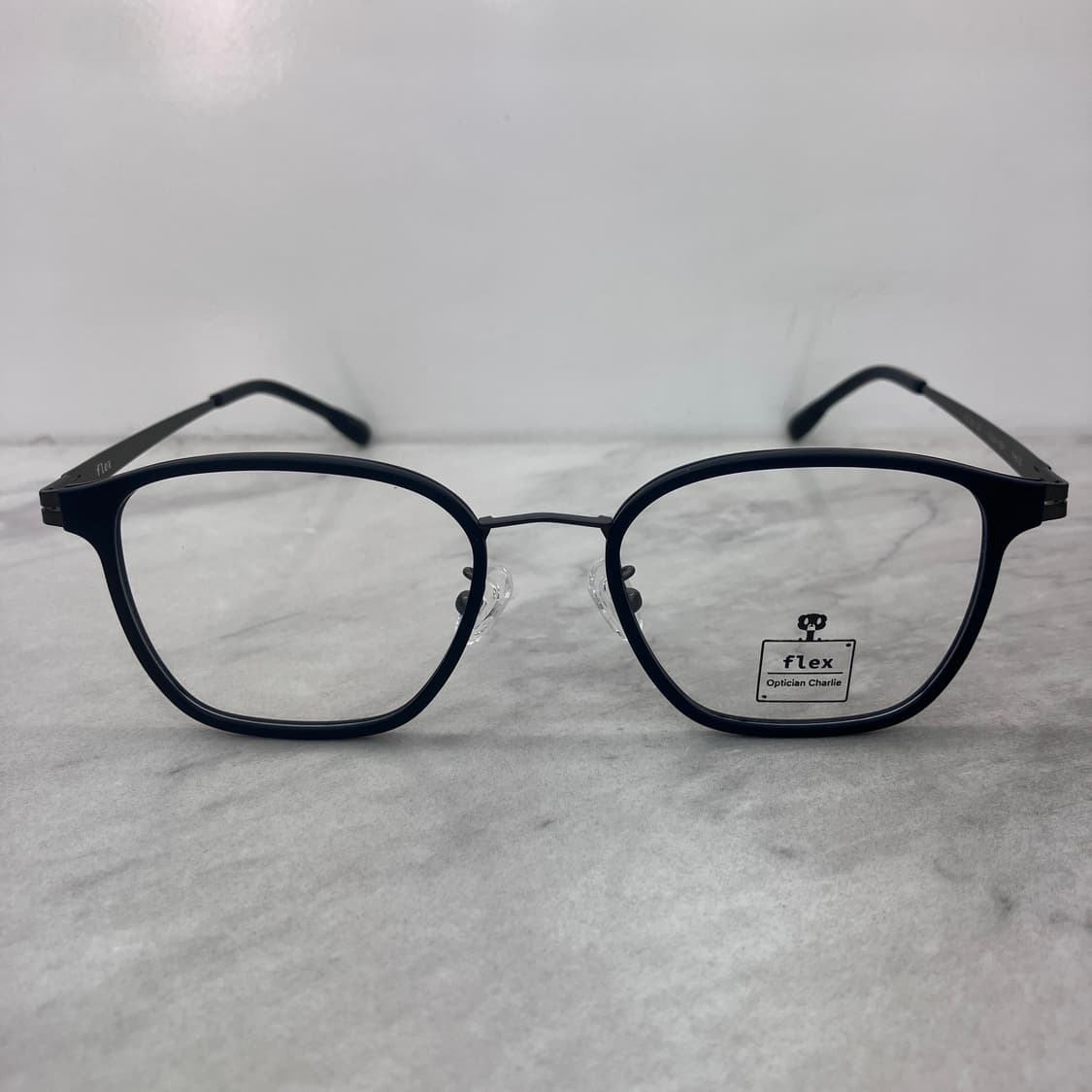 D02 경성 京城 FLEX21 무광 블랙 웰링턴 콤비 뿔테 안경 상품이미지6