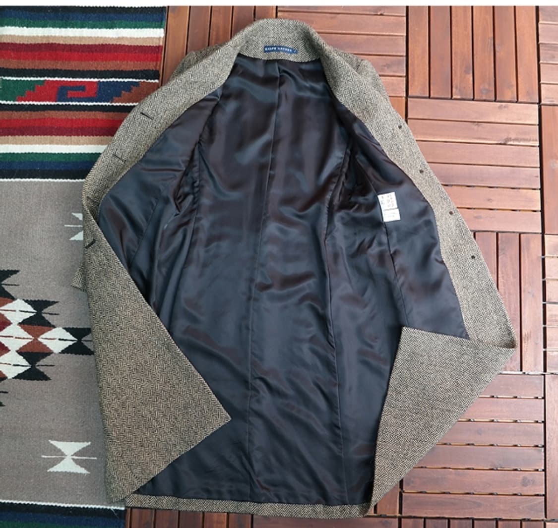 랄프로렌 양모,알파카 헤링본 롱 코트~우먼44~55 상품이미지8