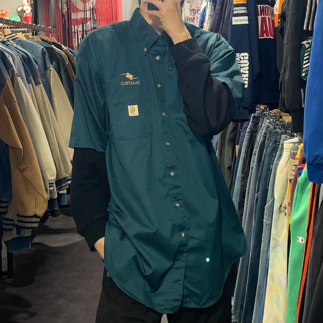 [IM] carhartt 칼하트 그린 반팔셔츠 상품이미지3