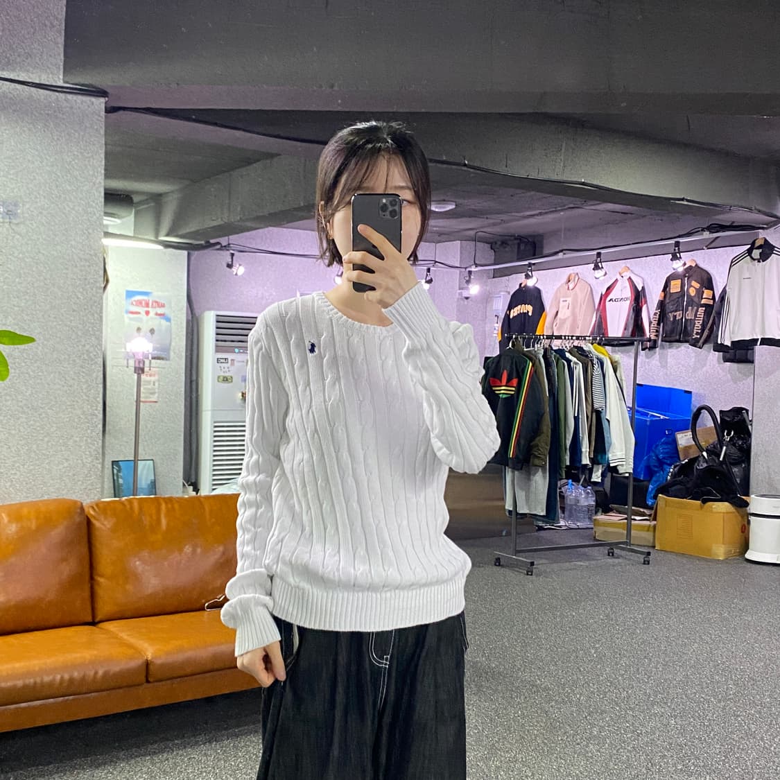 폴로 랄프로렌 화이트 꽈배기 니트 B4578 상품이미지1