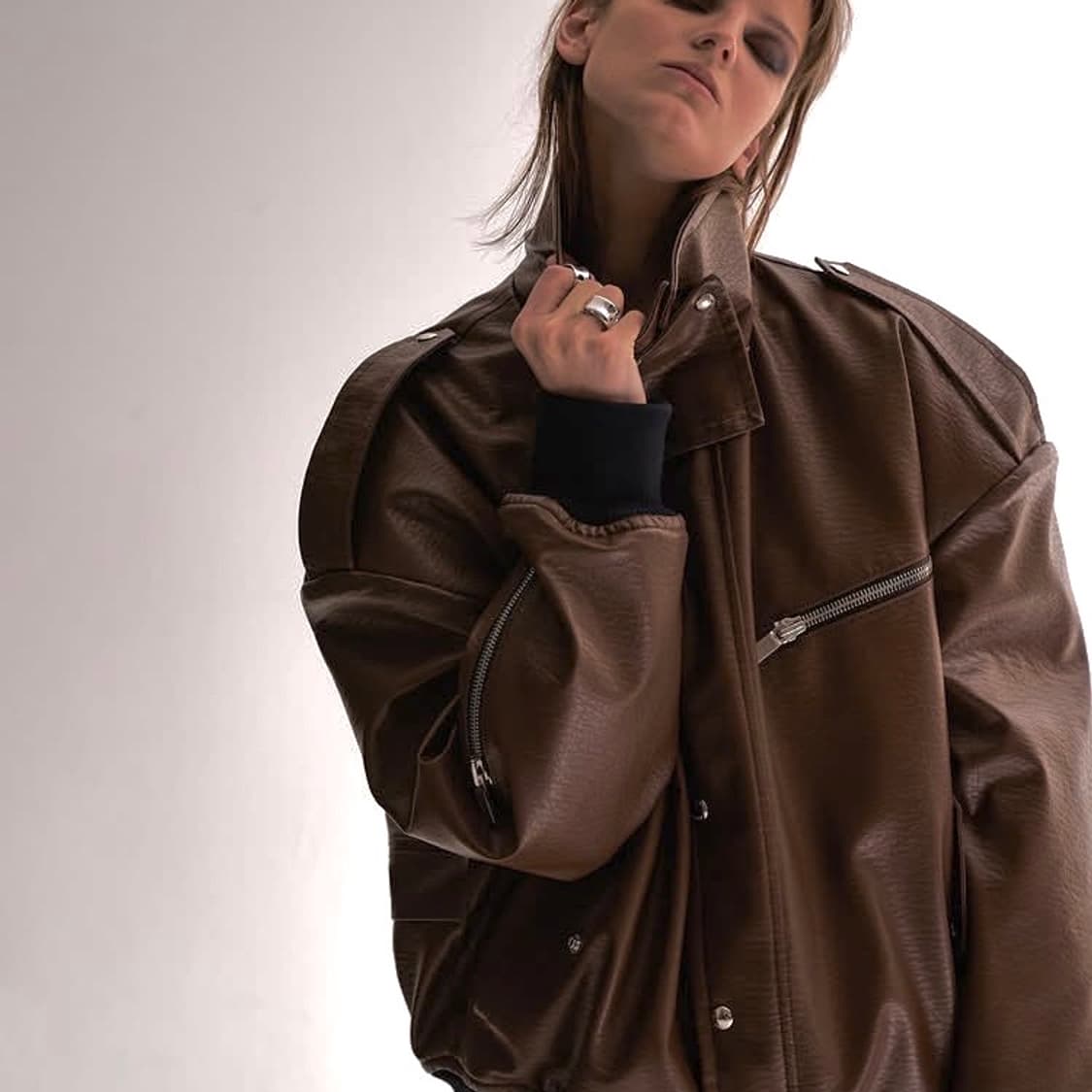 (95) SYSTEM 시스템옴므 파리컬렉션 레더 카라 집업 상품이미지9