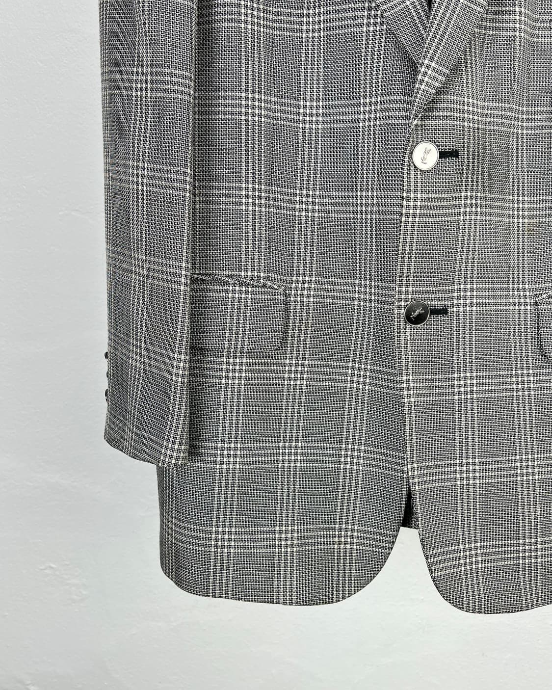 이브 생로랑 뿌르 옴므 글렌 플래드 울 블렌드 나이프 카라 블레이저 자켓 상품이미지4