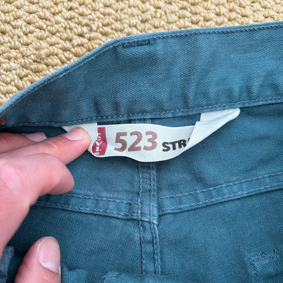 리바이스 523 스트레이트핏 청록 데님 팬츠 상품이미지6