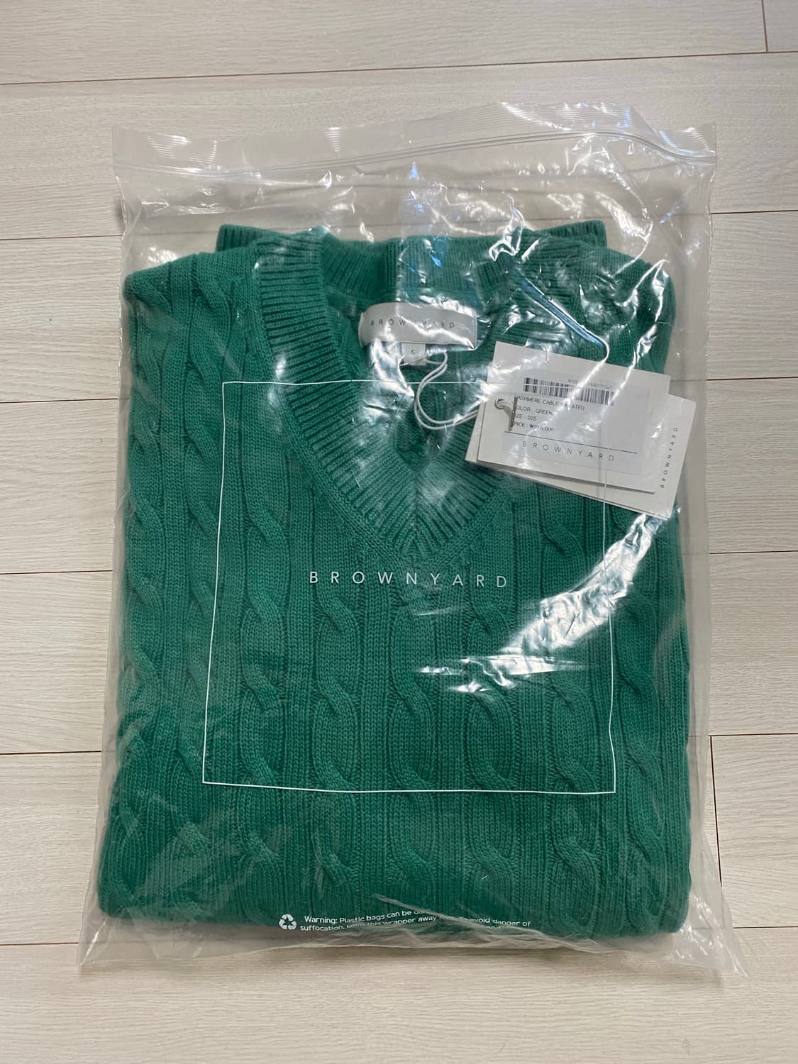 브라운야드 캐시미어 브이넥 니트 xl 새상품 상품이미지4