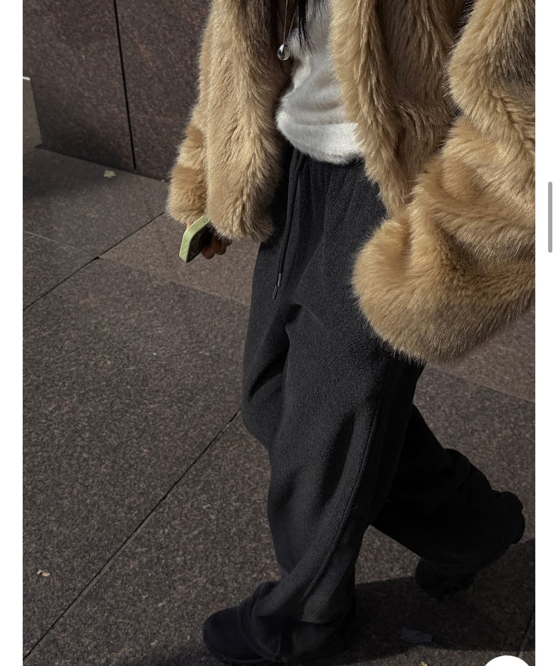 여성 크렘므 플리스팬츠 차콜 상품이미지4