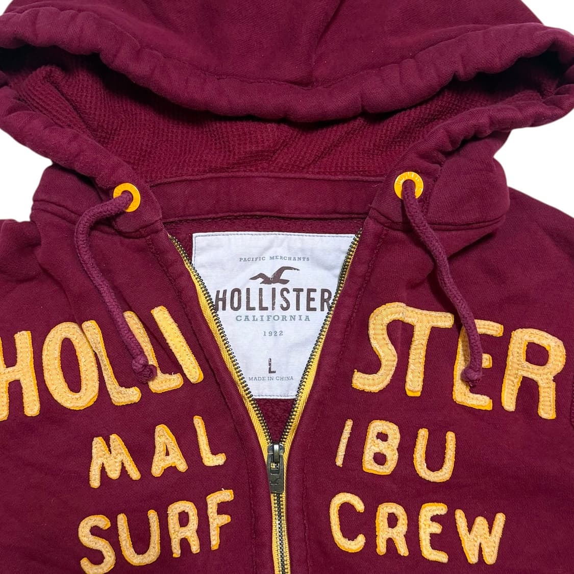 10s 홀리스터 버건디 풀집업 후디 상품이미지4