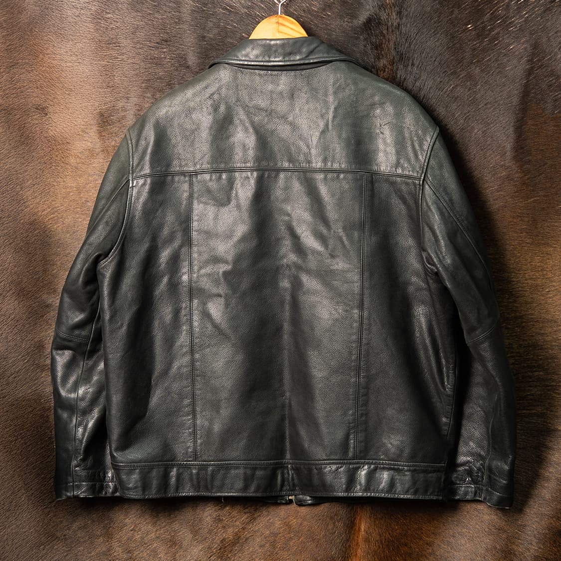 [105] 90s Lee by 쌍방울 싱글 카우 레더자켓 블랙  상품이미지6