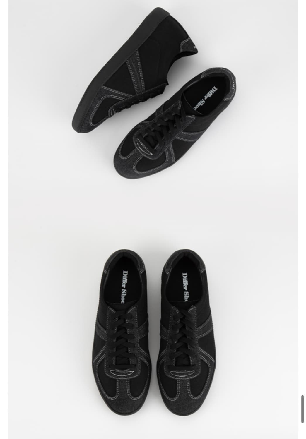 (새상품) 디퍼슈 쿠바 스니커즈 7cm 투톤블랙데님 250 상품이미지3