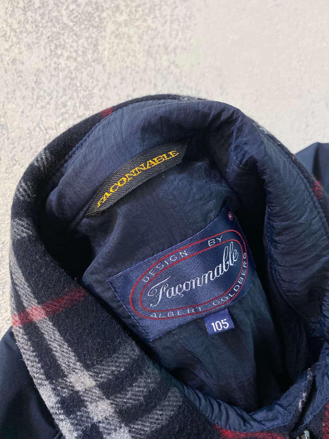 [105] 90s Faconnable 파소나블 아카이브 체크 집업 자켓 상품이미지8