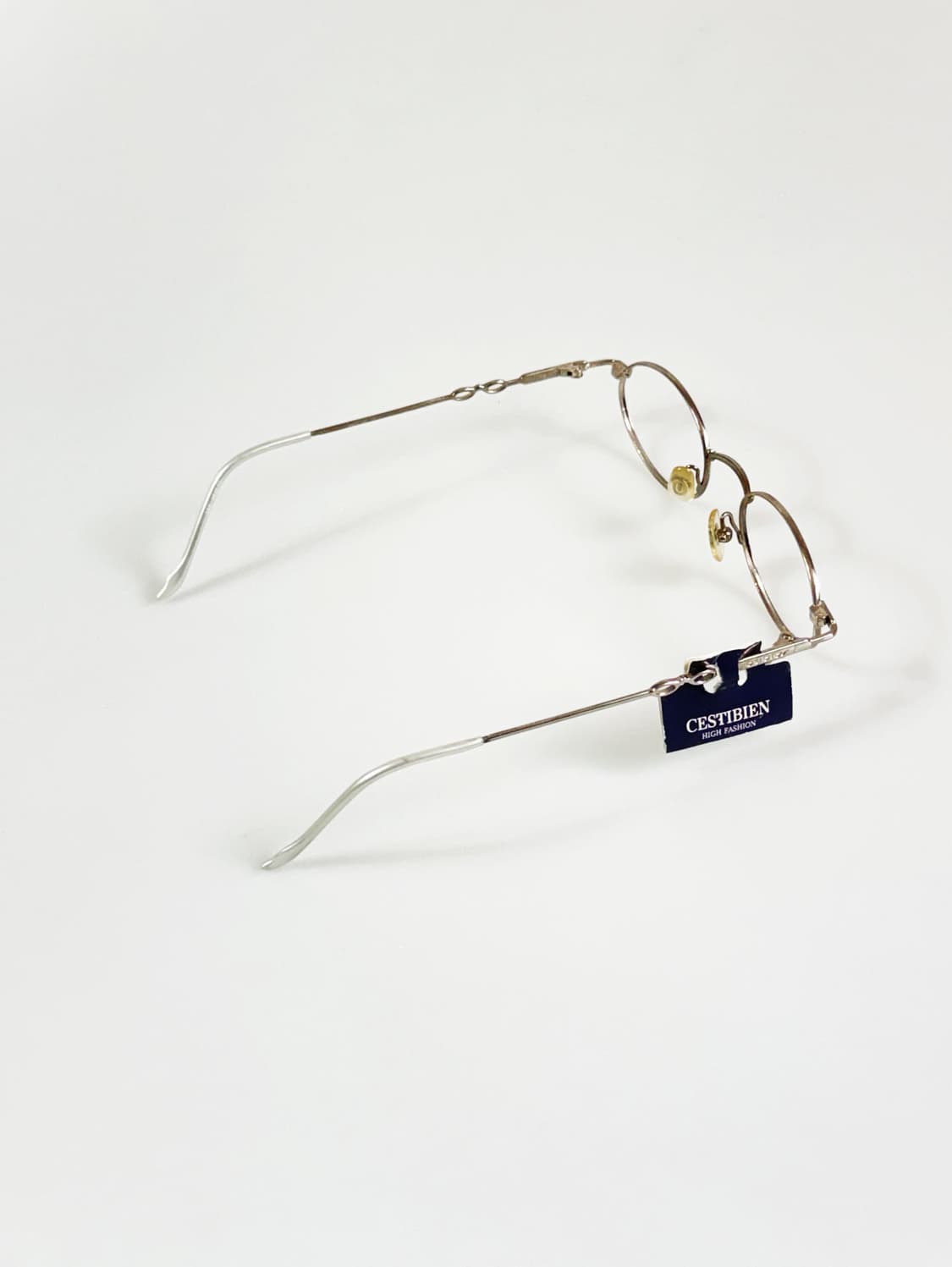 90s CESTIBIEN 다크실버 슬림 오벌 빈티지 안경 상품이미지4