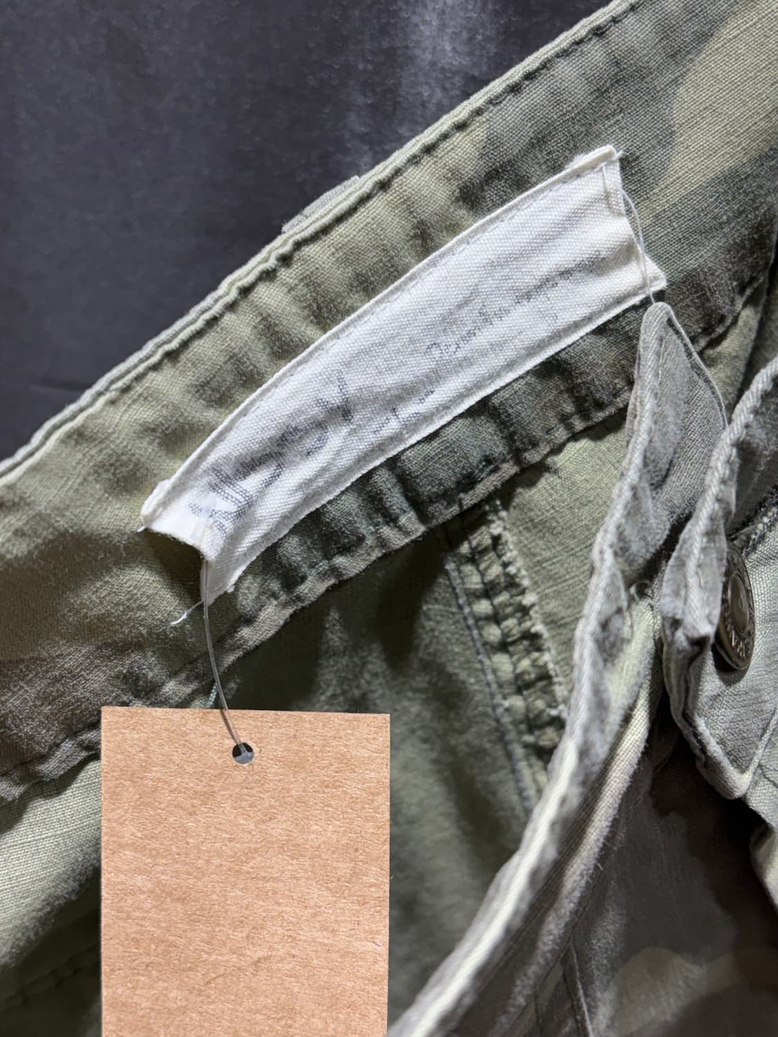 33in 포켓 절개 디테일 그린 카모플라주 카고팬츠 상품이미지6