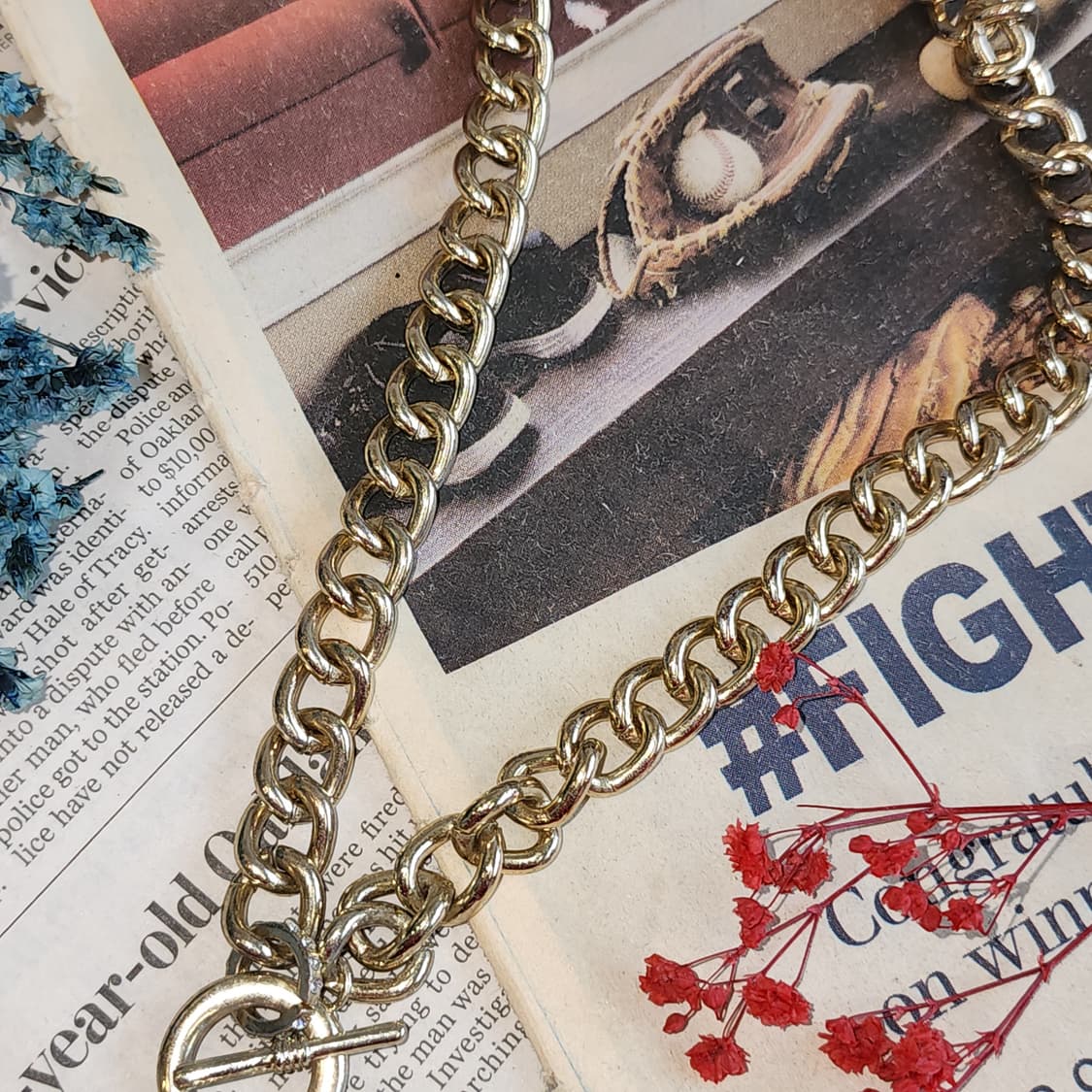 90s 프랑스 빈티지 쥬얼리 게스 볼륨 체인 스테이트먼트 목걸이 상품이미지7