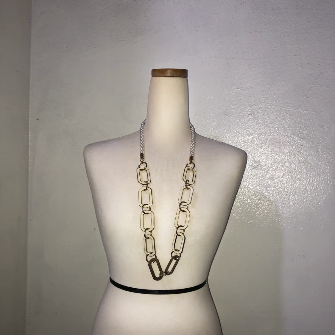 빈티지 아이보리 골드 체인 로프 목걸이 갸루 펑크 오리엔탈 상품이미지1