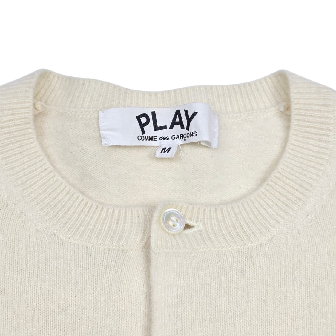 꼼데가르송 플레이 여성 라운드넥 가디건 아이보리 상품이미지4