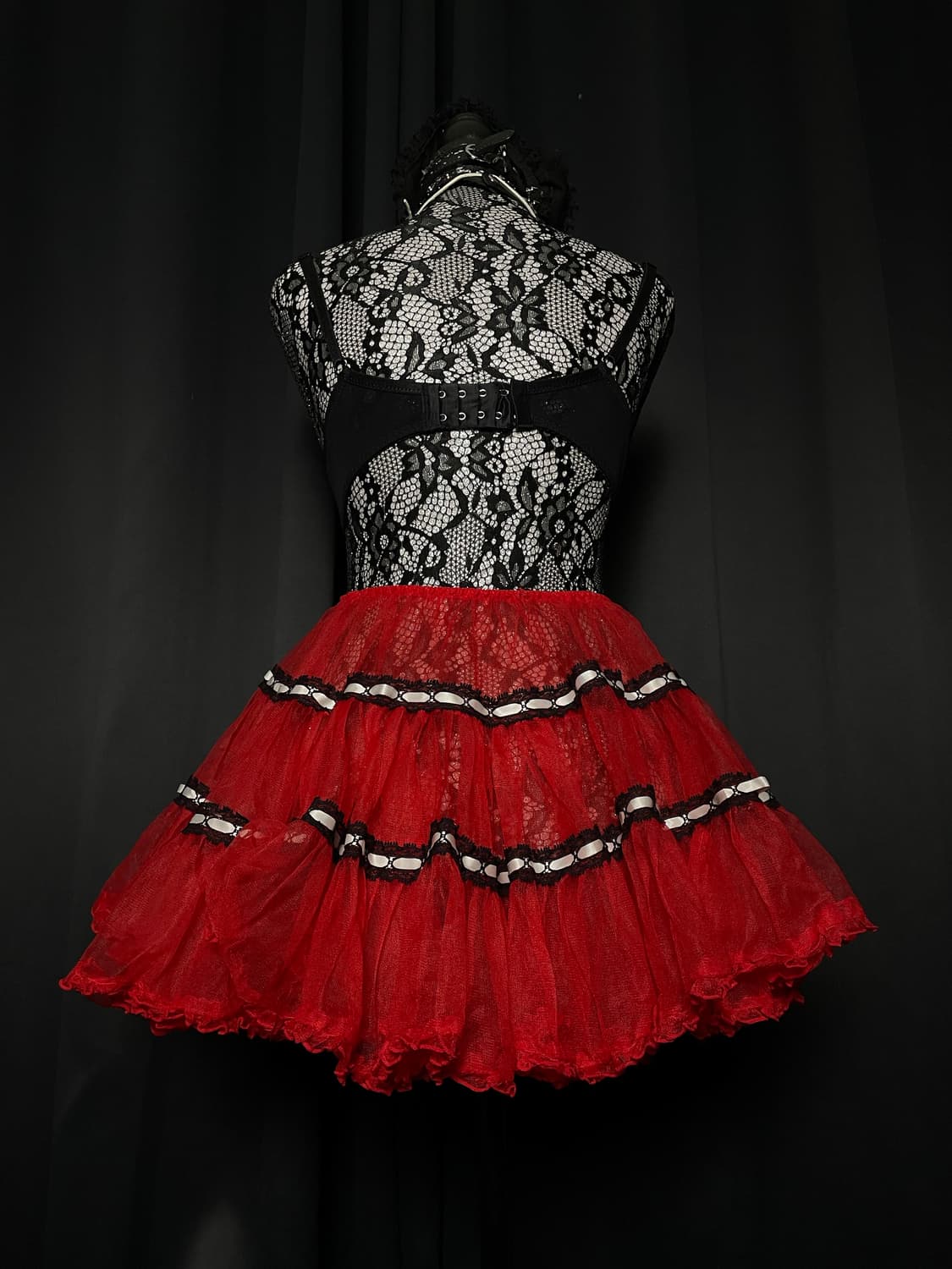 BODYLINE 바디라인 펑크 레드 프릴 튜튜 샤 스커트 상품이미지4