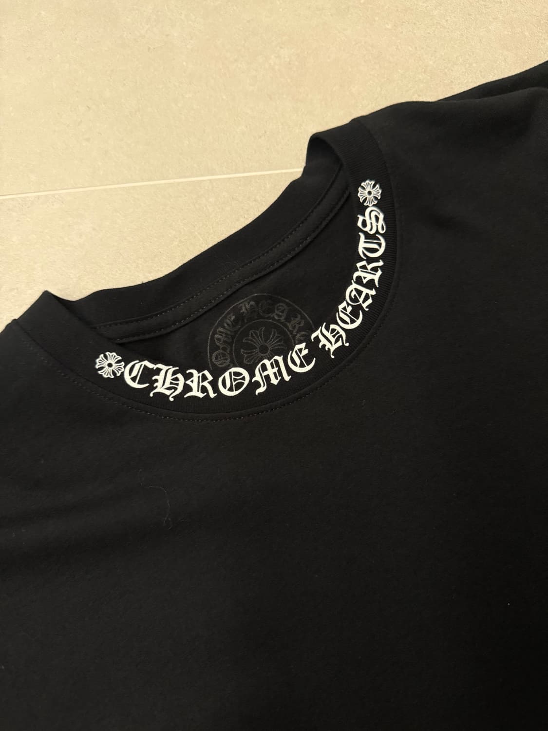 [XL] 크롬하츠 숏 슬리브 포켓 크루 넥로고 반팔 티셔츠 블랙 상품이미지4