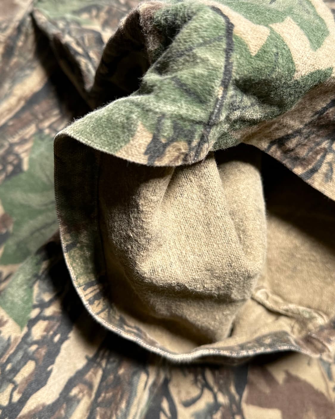 90‘s 빈티지 트리 바크(나무껍질) 패턴 헌팅 팬츠 34 상품이미지4