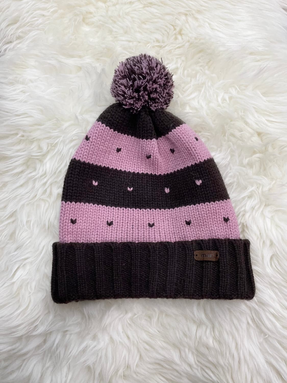 초코딸기 하트 방울 비니  상품이미지1