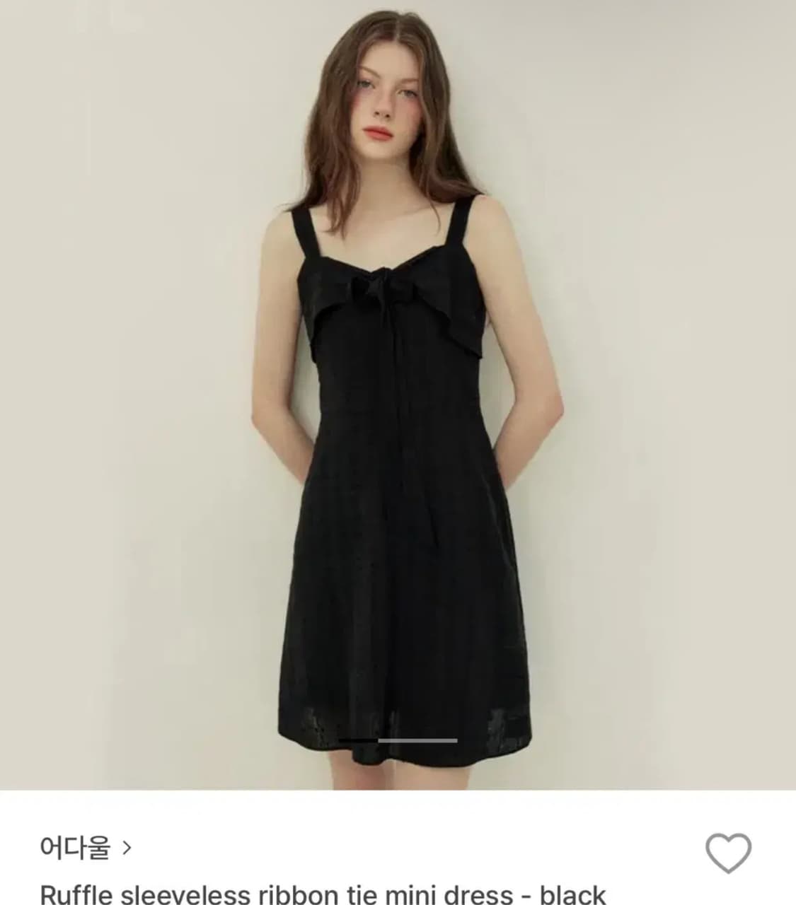 어다울 러플 리본타이 미니 드레스 원피스 블랙 상품이미지1