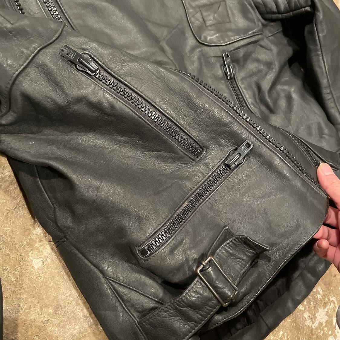 리얼레더 바이커 자켓 (100-105) 상품이미지2