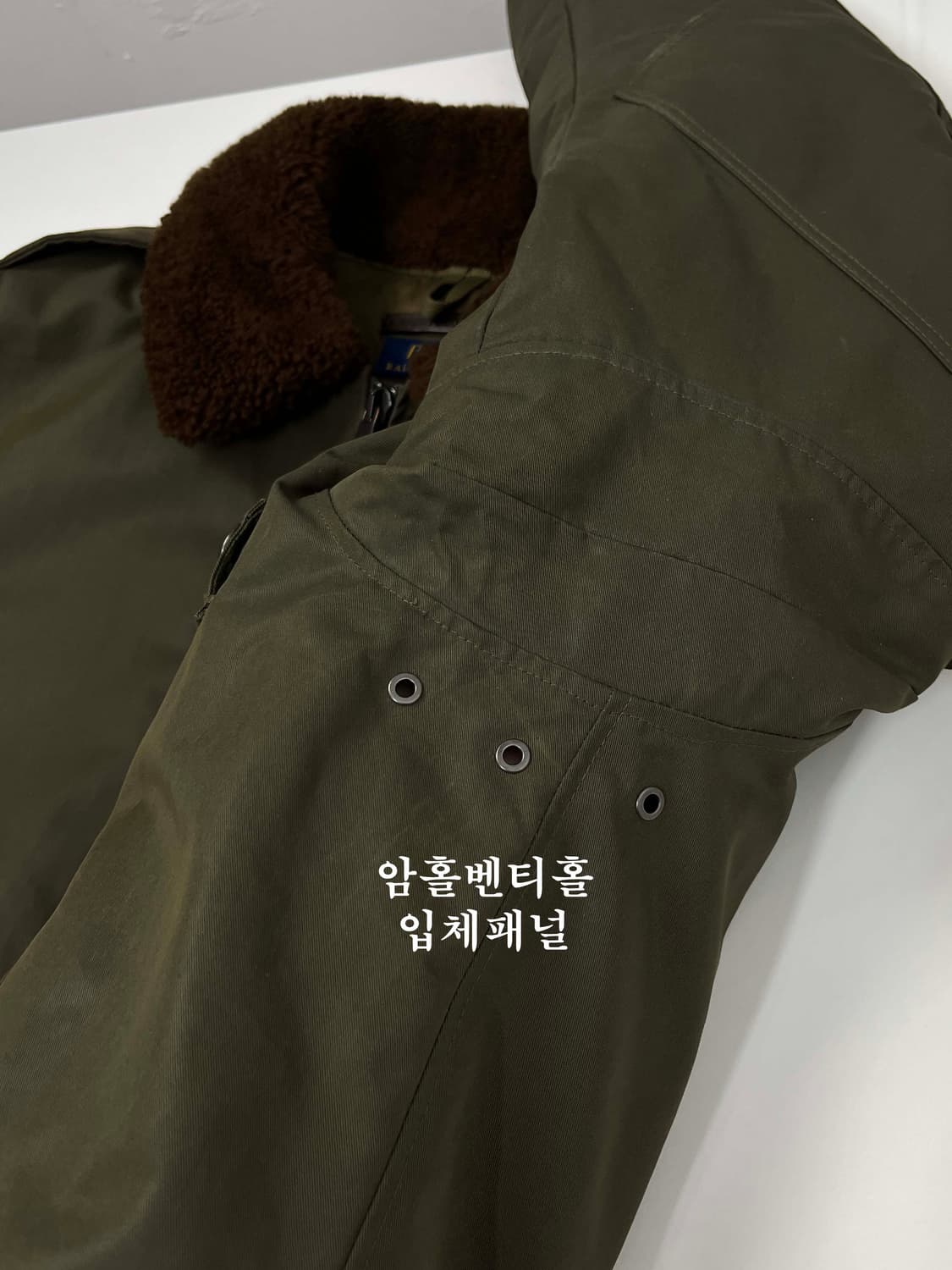 폴로 랄프로렌 b-15 램스킨 시어링 왁스드 다운 플라이트 봄버자켓 상품이미지10