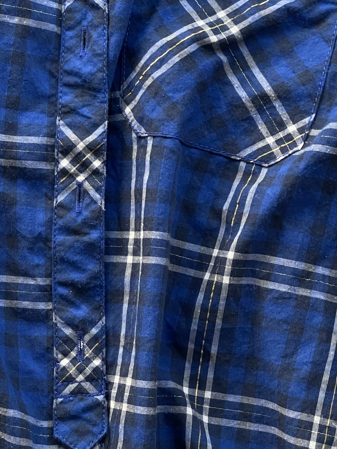 y2k blue check shirts 상품이미지3