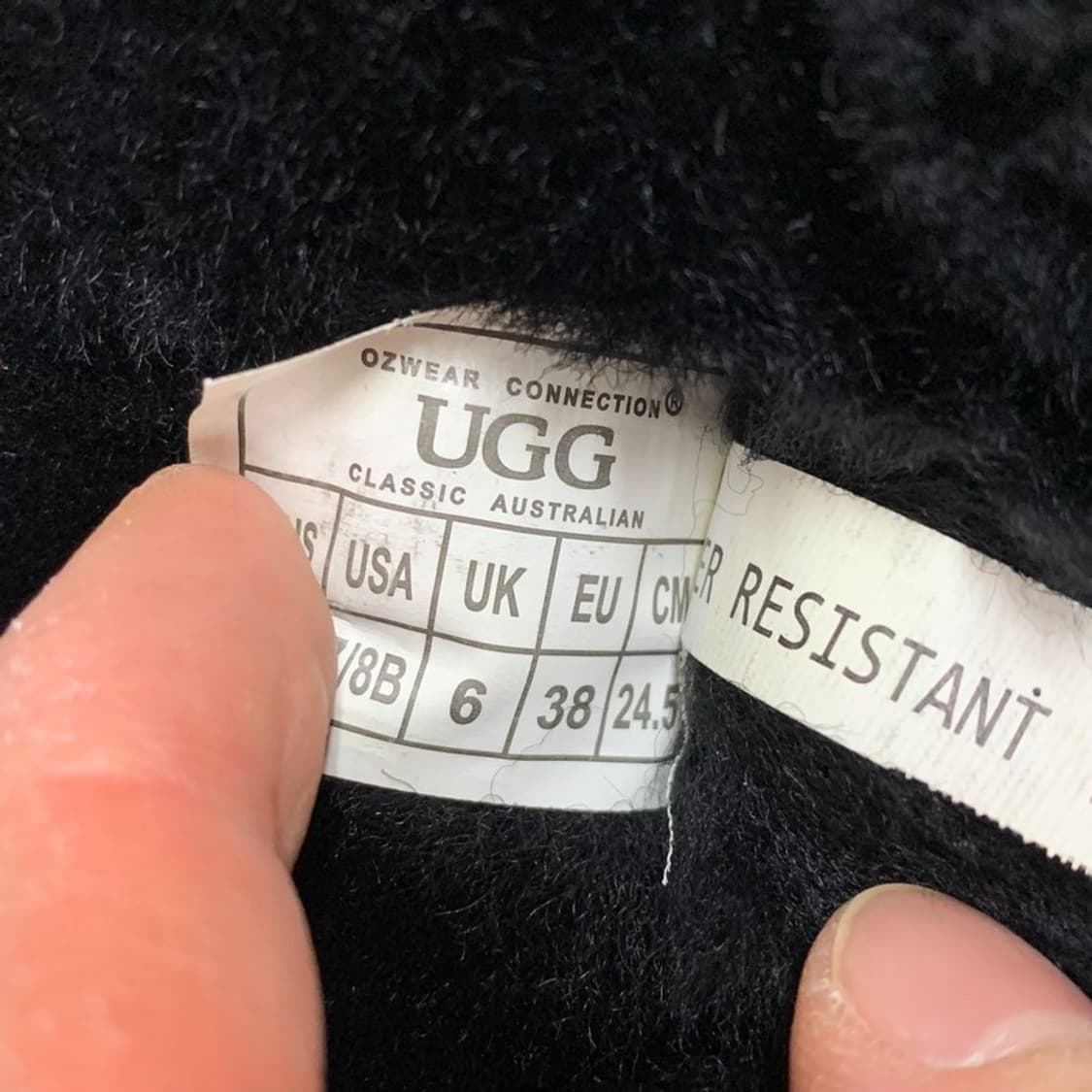 UGG 오즈웨어 쓰리버튼 천연양털 롱부츠 블랙 245 상품이미지7