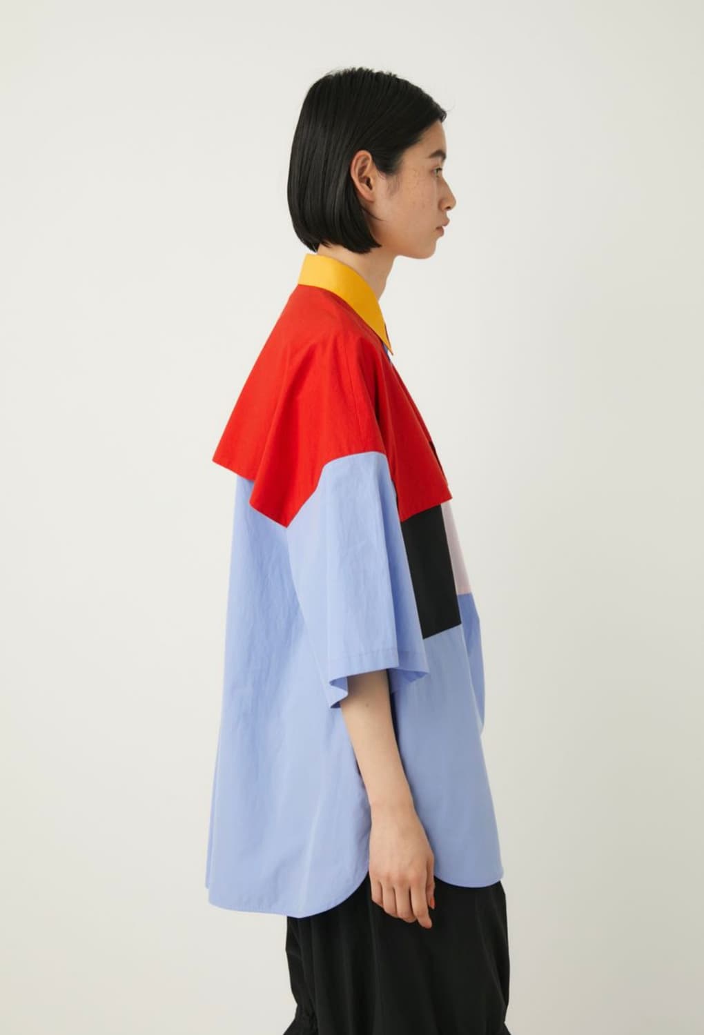 Nagonstans 컬러 블록 반팔 셔츠 새상품M 상품이미지5