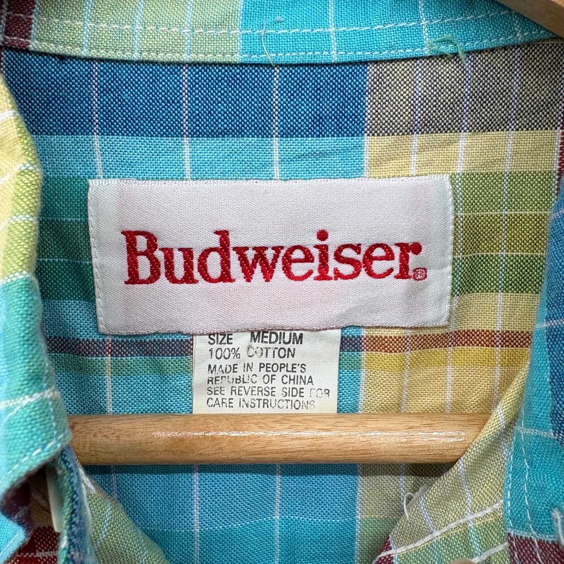 버드와이저 체크 반팔 셔츠 남성L 상품이미지4