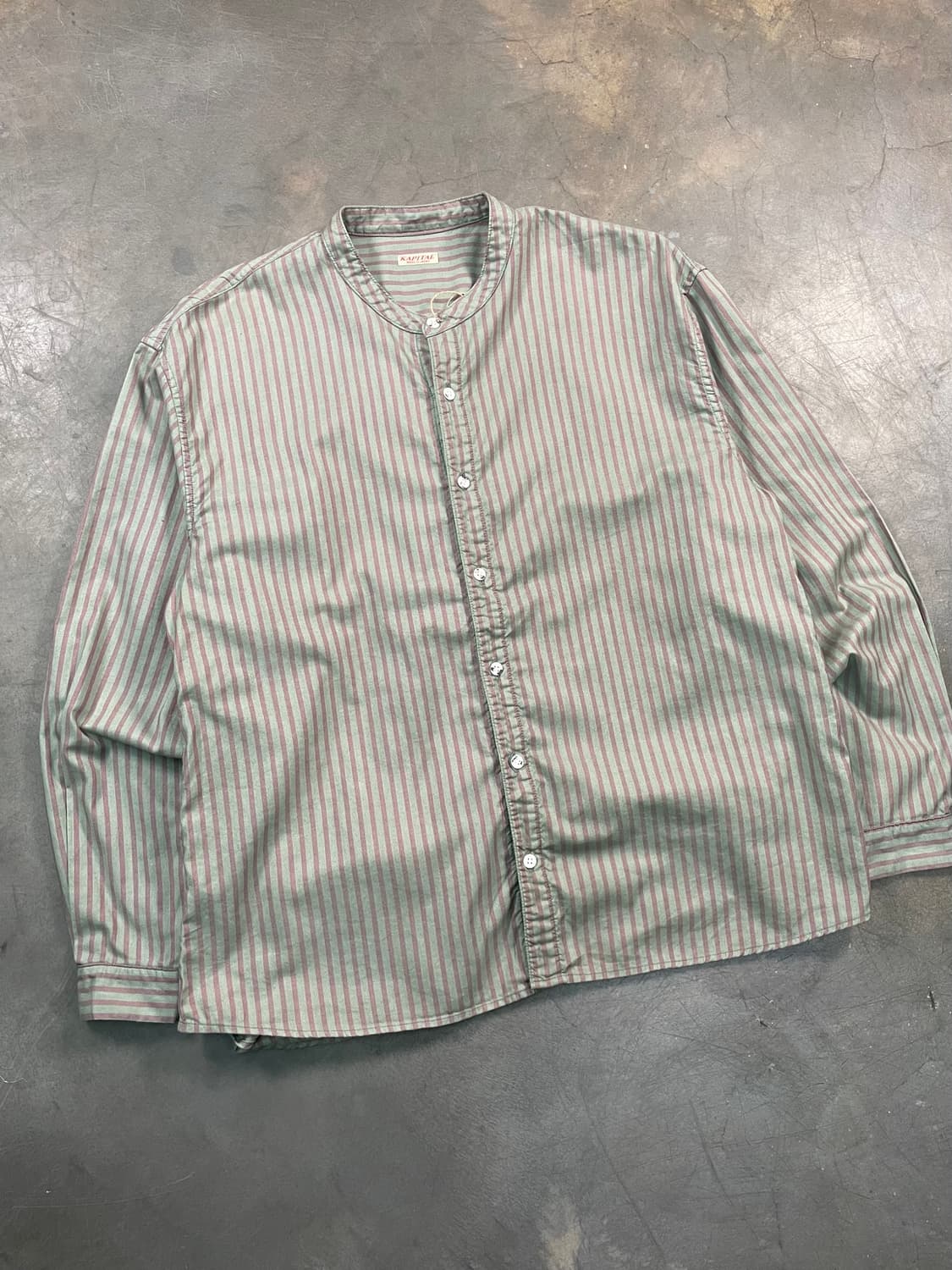 캐피탈 스트라이프 헨리넥 셔츠 상품이미지2