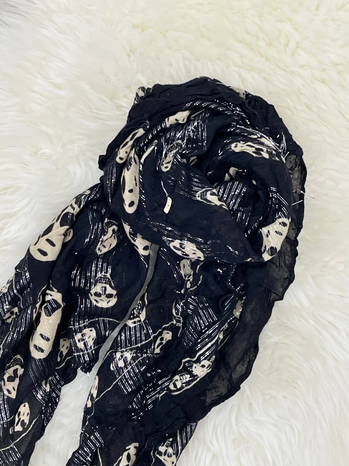 펑크 스컬 글리터 머플러 상품이미지4