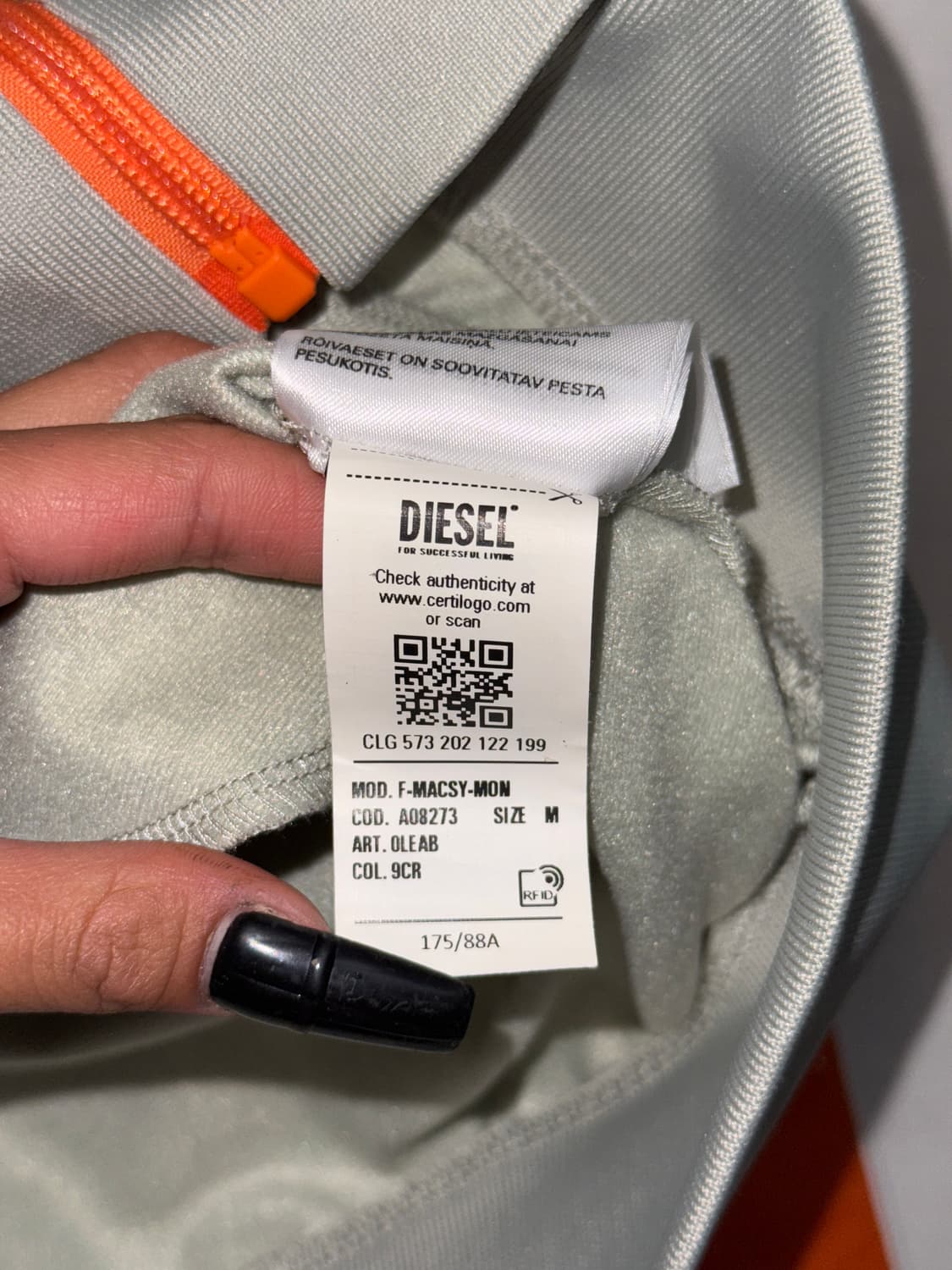 DIESEL f-macsy track jersey gray M 상품이미지7