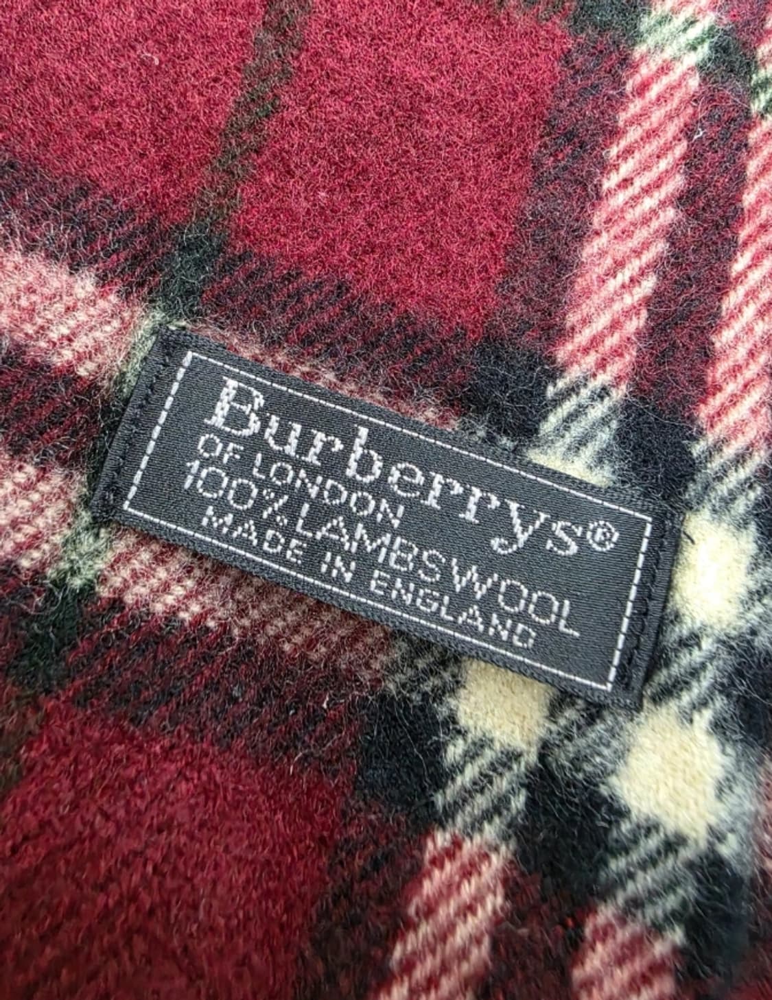 버버리 램스울 체크 머플러 버건디 상품이미지6
