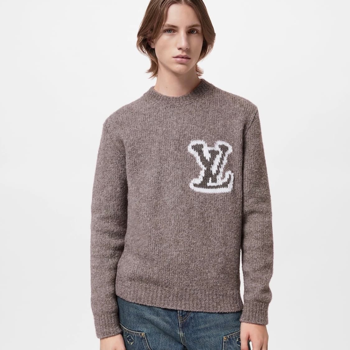 [S+급/S] 루이비통 LV 인타르시아 크루넥 니트 라바 스모크 상품이미지8