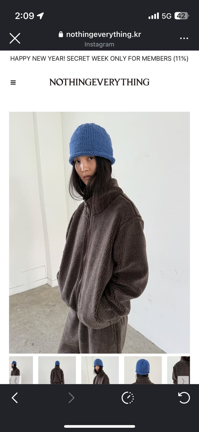 [오늘까지판매]낫띵에브리띵 리버시블 플리스 자켓 브라운 상품이미지3