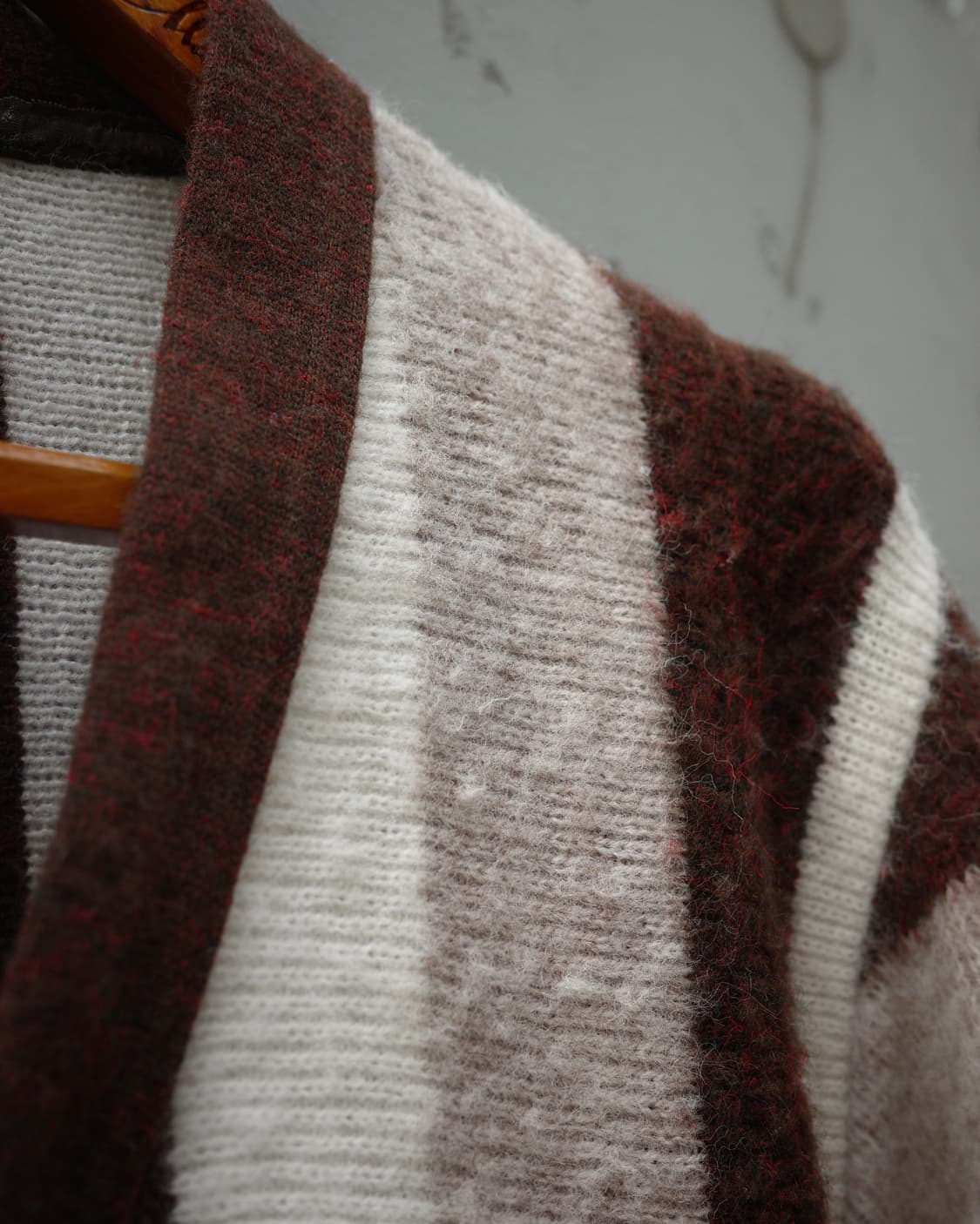 70s brent 스트라이프 헤어리 퍼지 가디건 상품이미지4