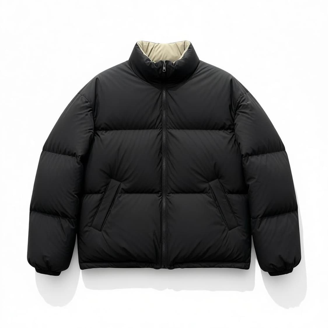 MMGL 엠엠지엘 리버시블 숏패딩 블랙 베이지 3 상품이미지1