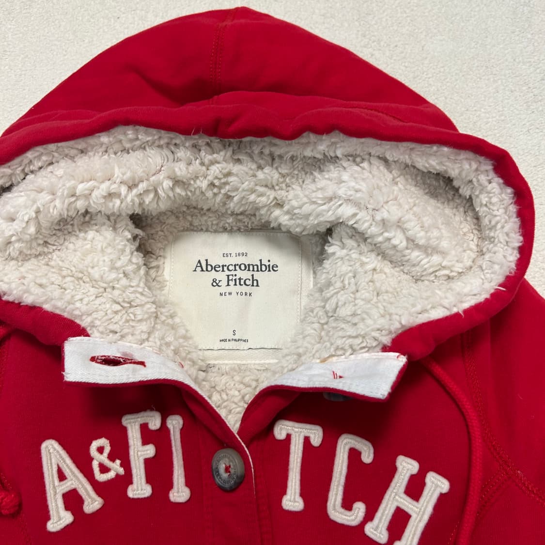 Abercrombie Red Fleece Hood Jacket 상품이미지6