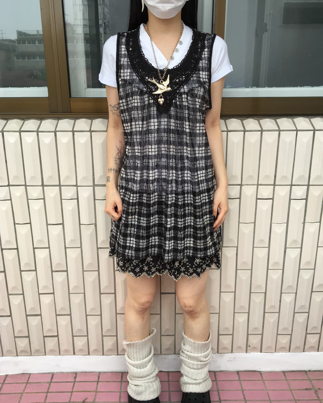 Crochet point check pattern sleeveless 상품이미지7