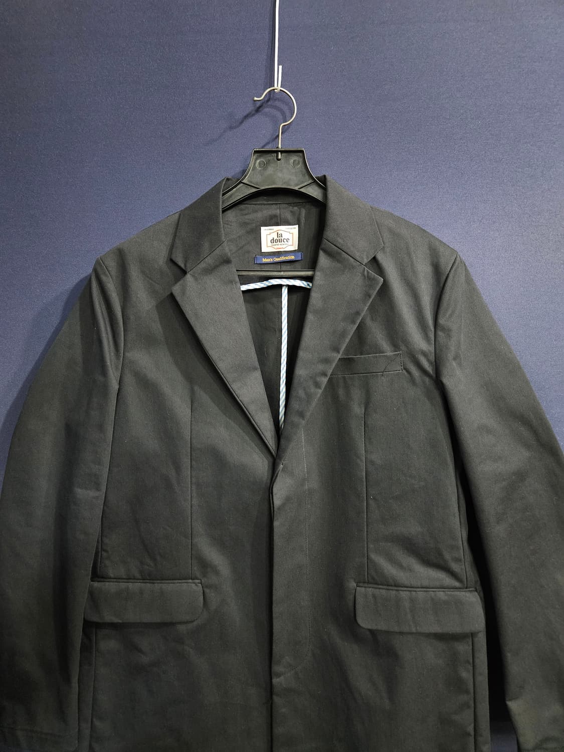 la douce 블랙차콜 남성 슬림핏 100 롱코트 상품이미지7