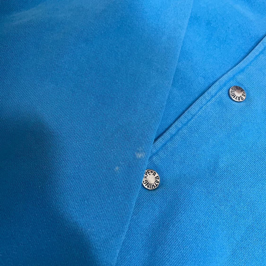 M) 베이프 스타 로고 자수 버튼 단추 자켓 블루 상품이미지7