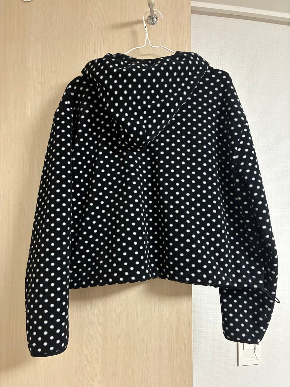 도트 후리스 후드 집업 점퍼 상품이미지2