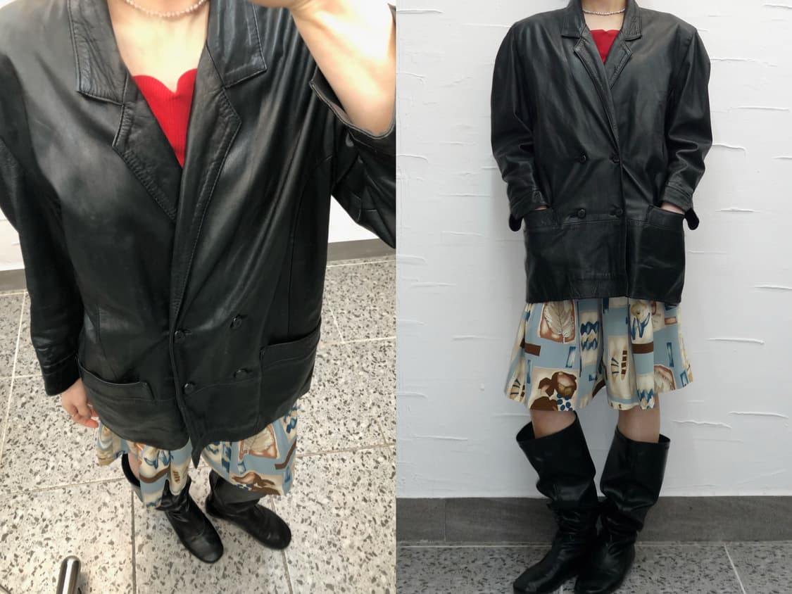 Overfit vintage leather jacket 상품이미지1