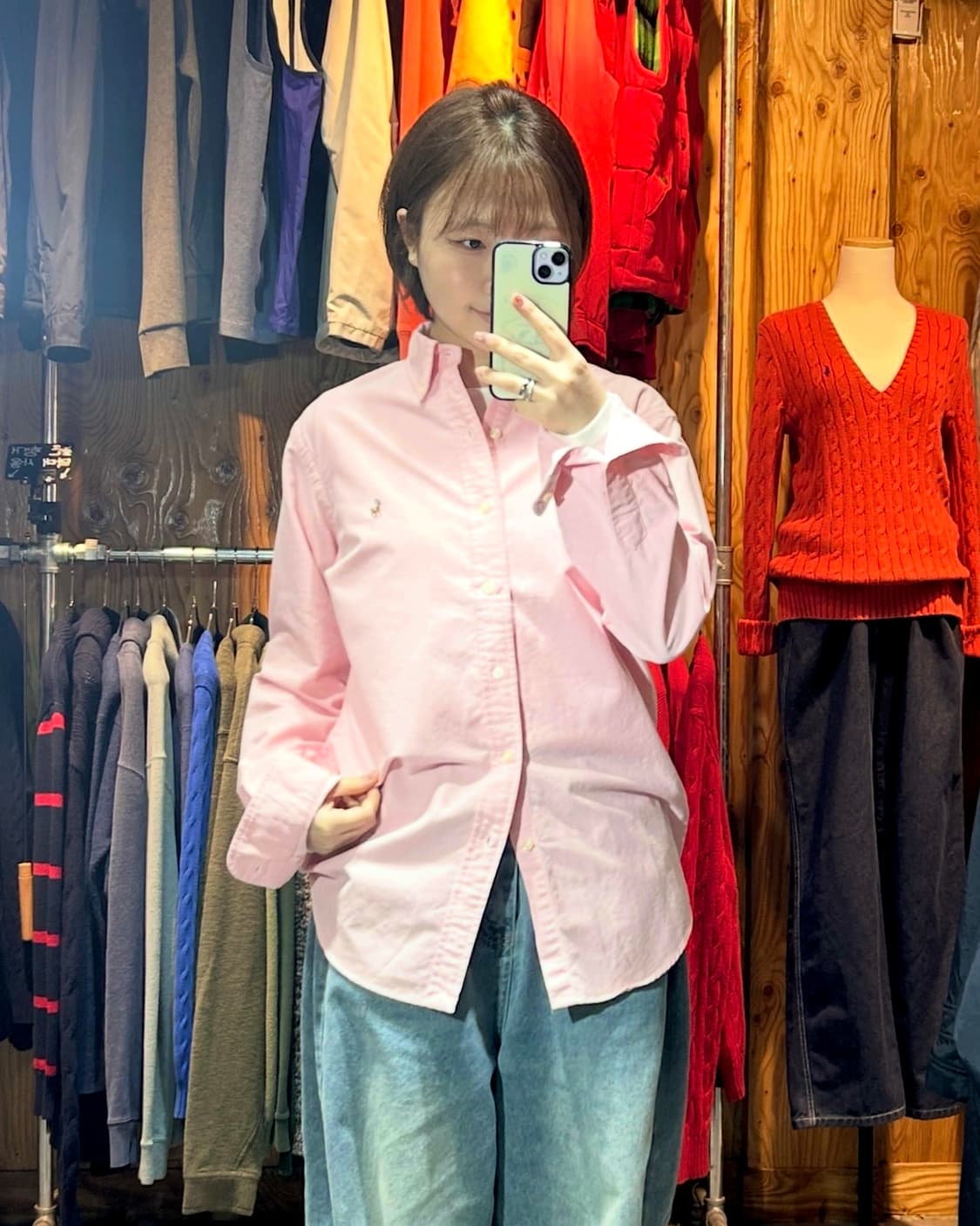 S 폴로랄프로렌 클래식핏 베이비핑크 코튼 셔츠 상품이미지1