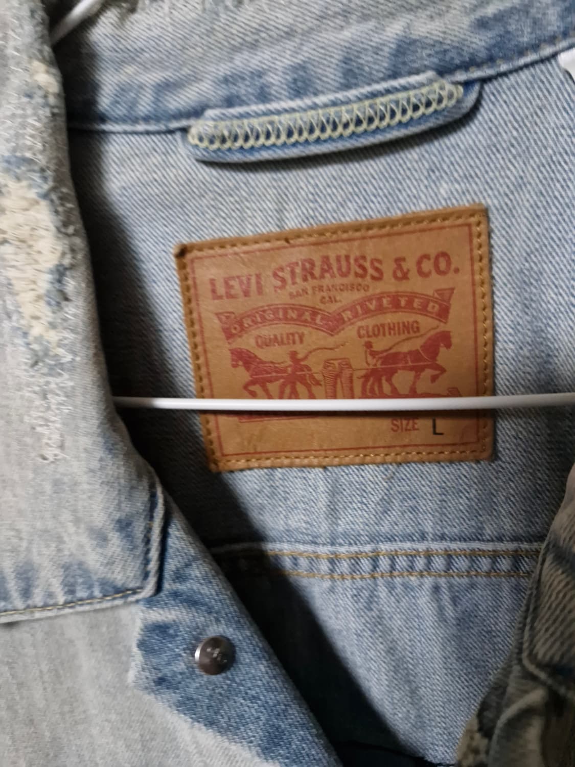 희귀)리바이스 커스텀 패치 연청데님자켓 100 상품이미지5