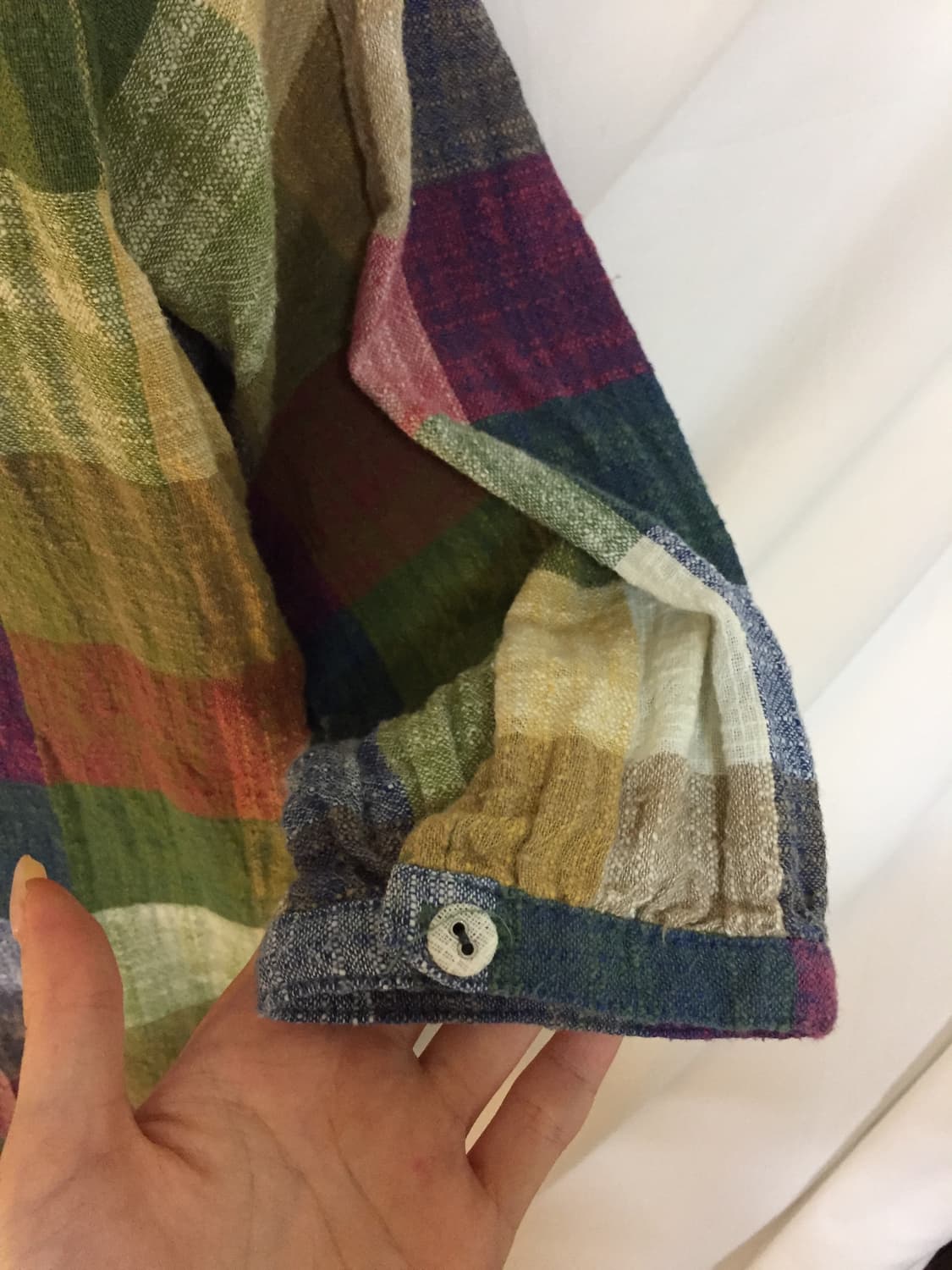 모리걸 단추 레이어드 체크원피스 상품이미지4