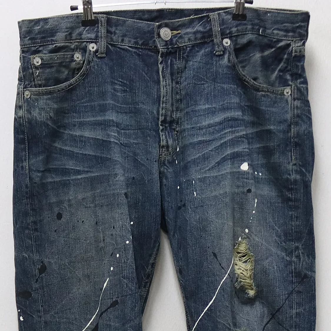 Y2K 페인팅 디테일 데님팬츠 61140 상품이미지3